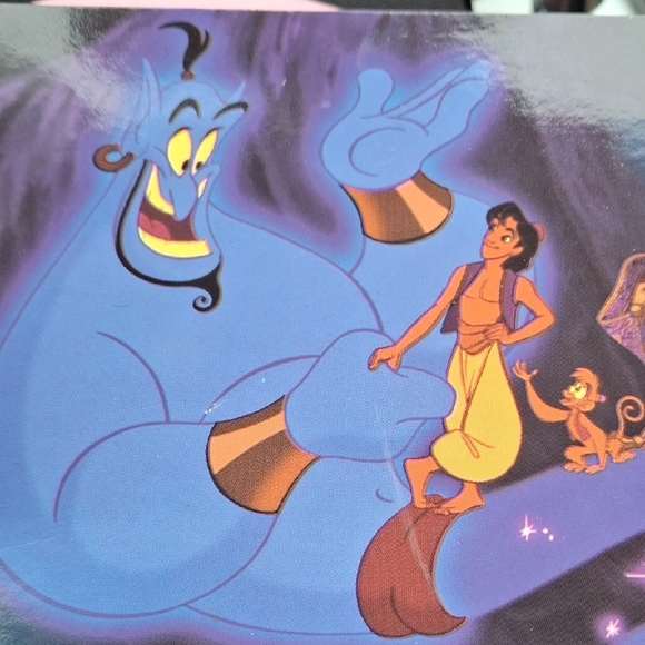 Disney Other - Disney Postcard Aladdin Genie Black and White Walt Disney World Logo Print
